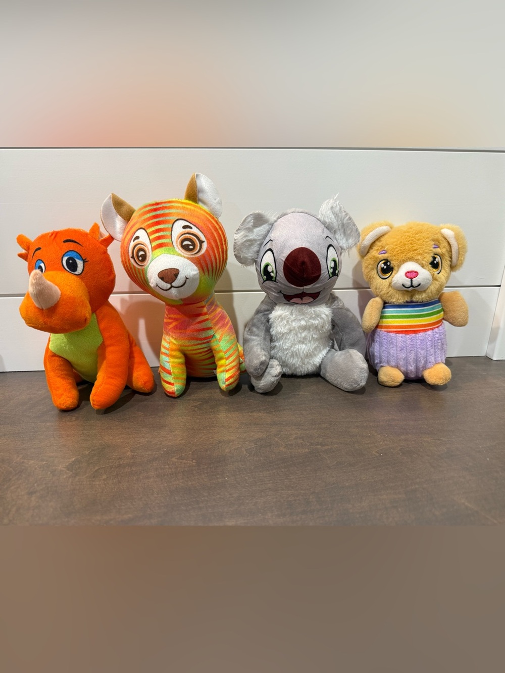 Colorful Stuffed Animal Plush Lot of 4 Kids Toys Assorted Animals